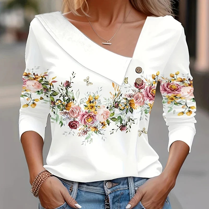 Blusa Meia Manga Floral