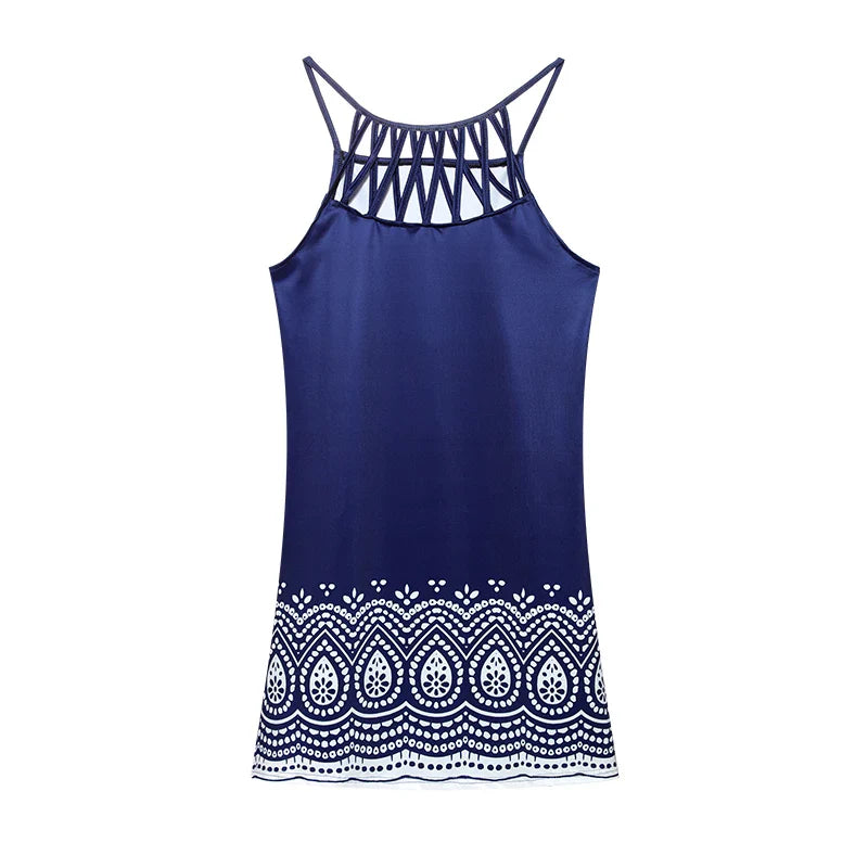 Vestido Midi sem Manga Casual Summer