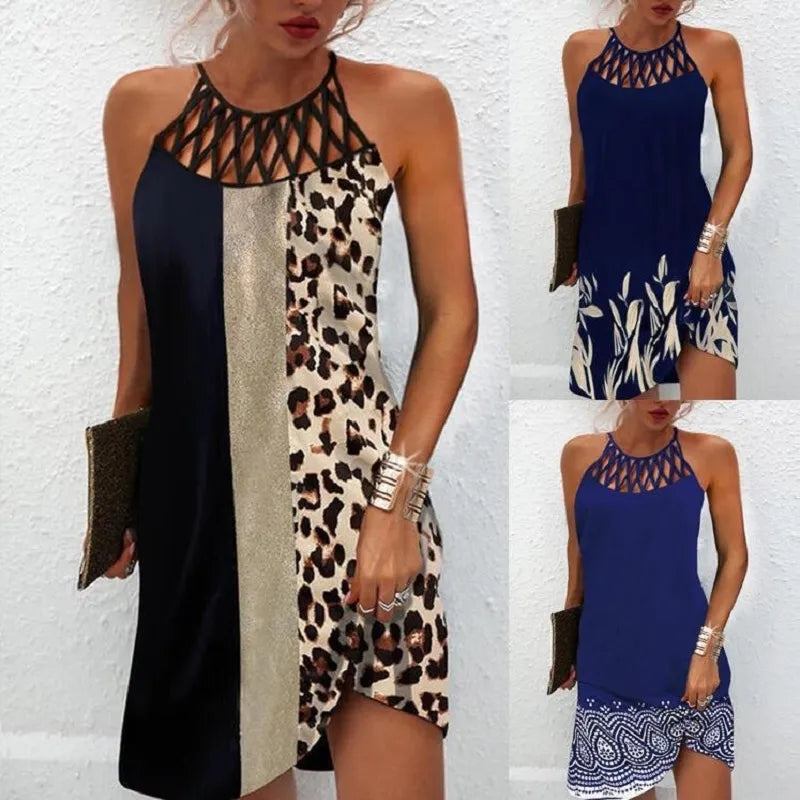 Vestido Midi sem Manga Casual Summer