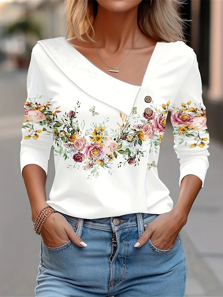 Blusa Meia Manga Floral